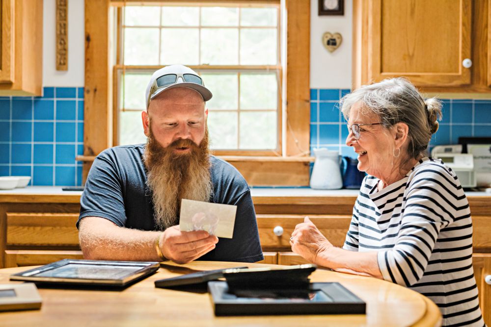 Eric and Lynn Peterson at kitchen table