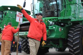 Selling combine at Sullivan auction in 2020